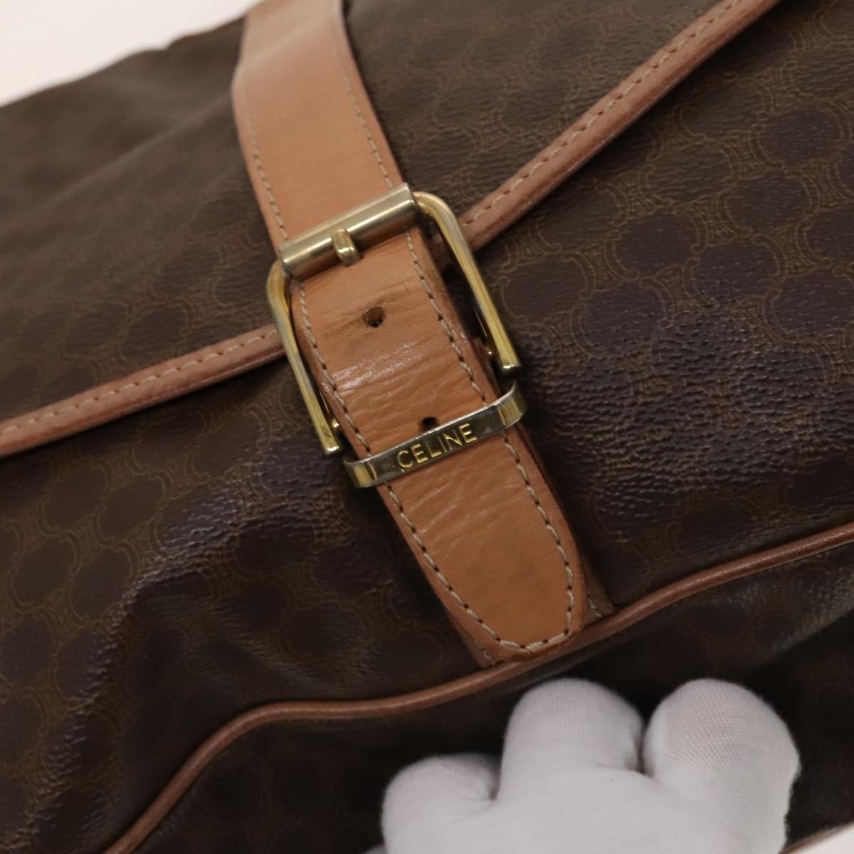Celine Macadam Shoulder Bag PVC Leather, BROWN, PVC,CANVAS, Crossbody bag