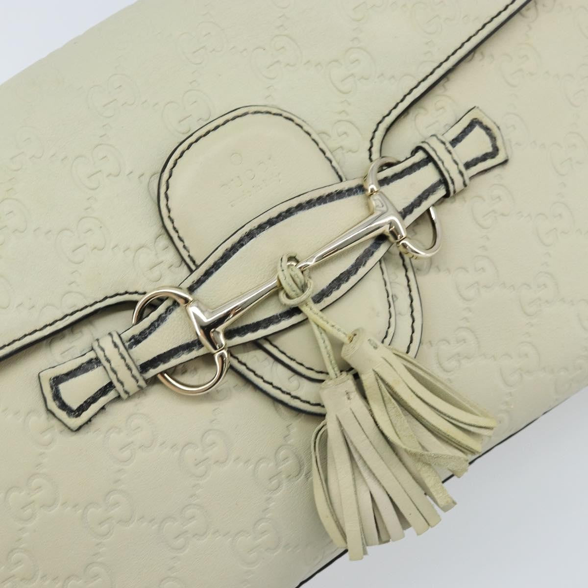 Gucci Emily Chain Flap Bag Guccissima Leather, Beige, Leather, Shoulder Bag