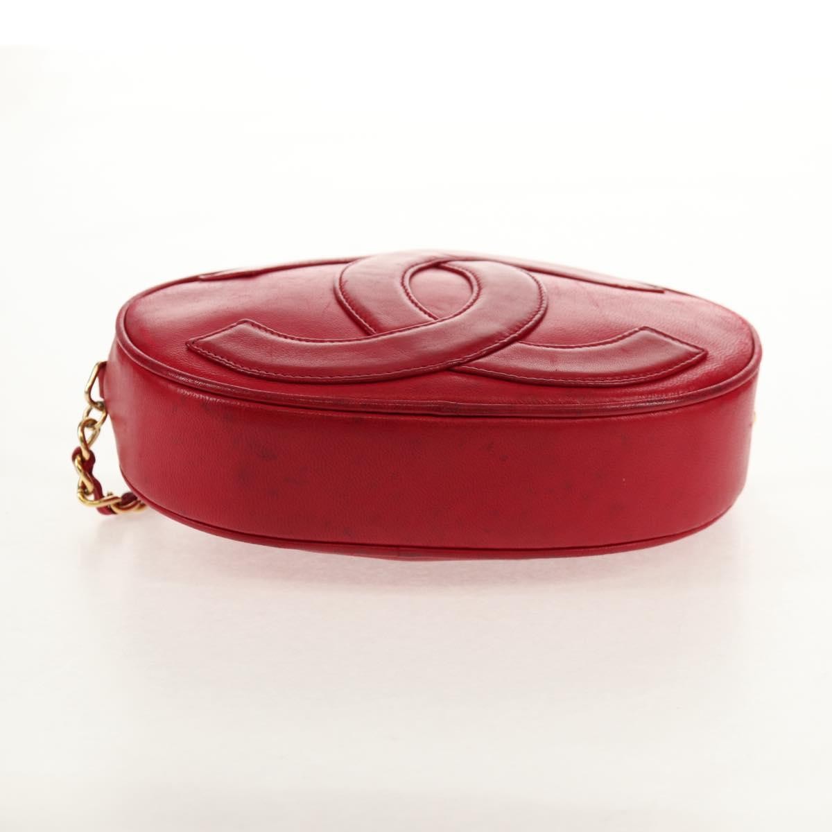 Chanel Vintage Oval CC Tassel Crossbody Bag Leather, RED, LEATHER, Shoulder bag