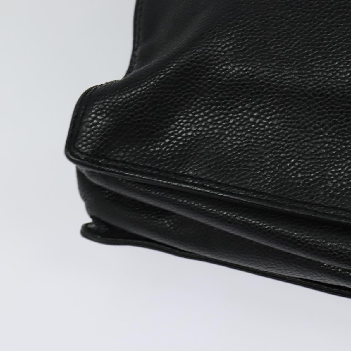 Chanel Vintage Wooden Ring Tote Caviar, BLACK, LEATHER, Tote bag