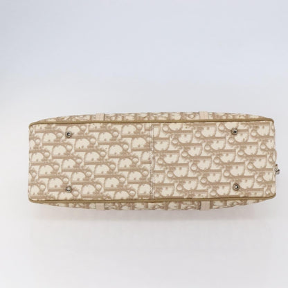 Christian Dior Vintage Trotter Romantique Zip Satchel Diorissimo Coated Canvas, BEIGE, CANVAS, Tote bag