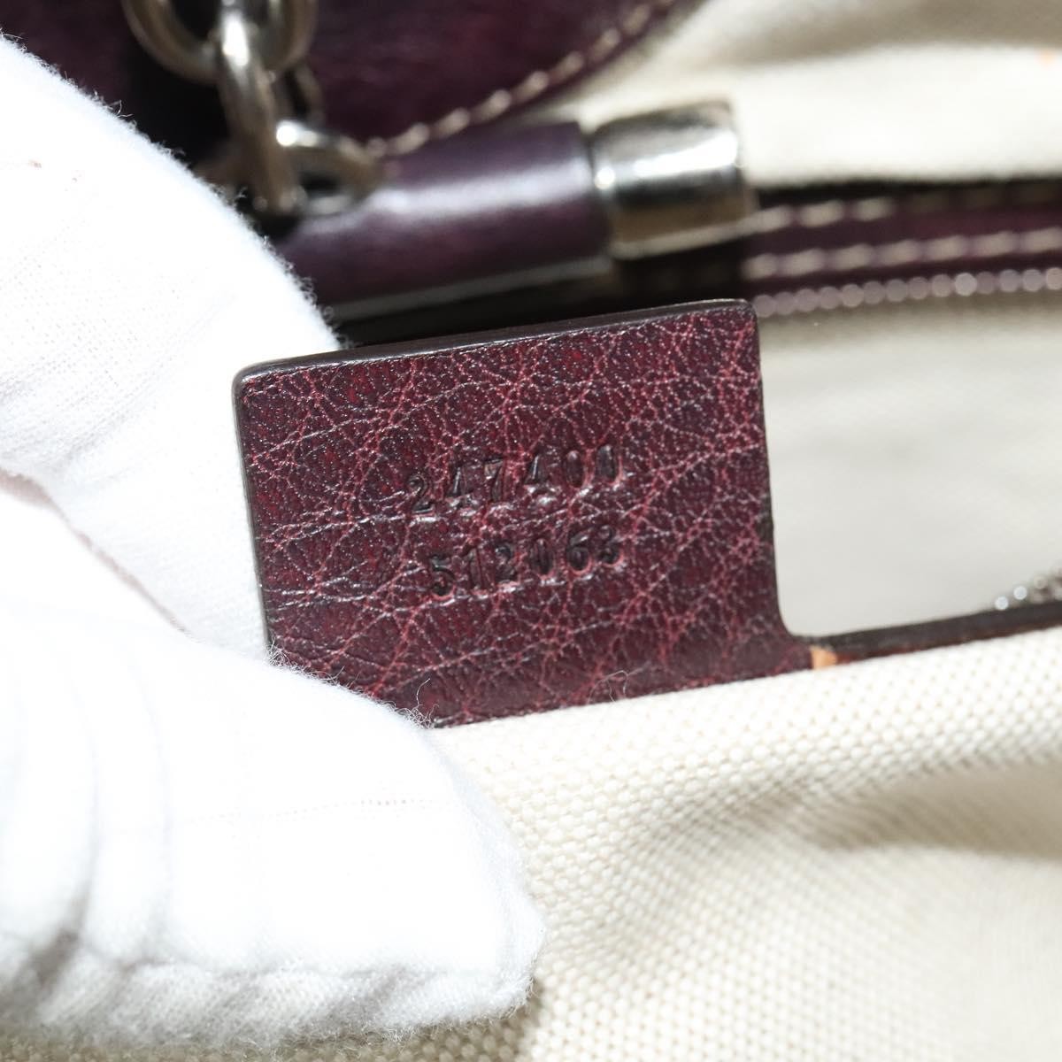 Gucci Charlotte Shoulder Bag Leather, BURGUNDY, LEATHER, Shoulder bag