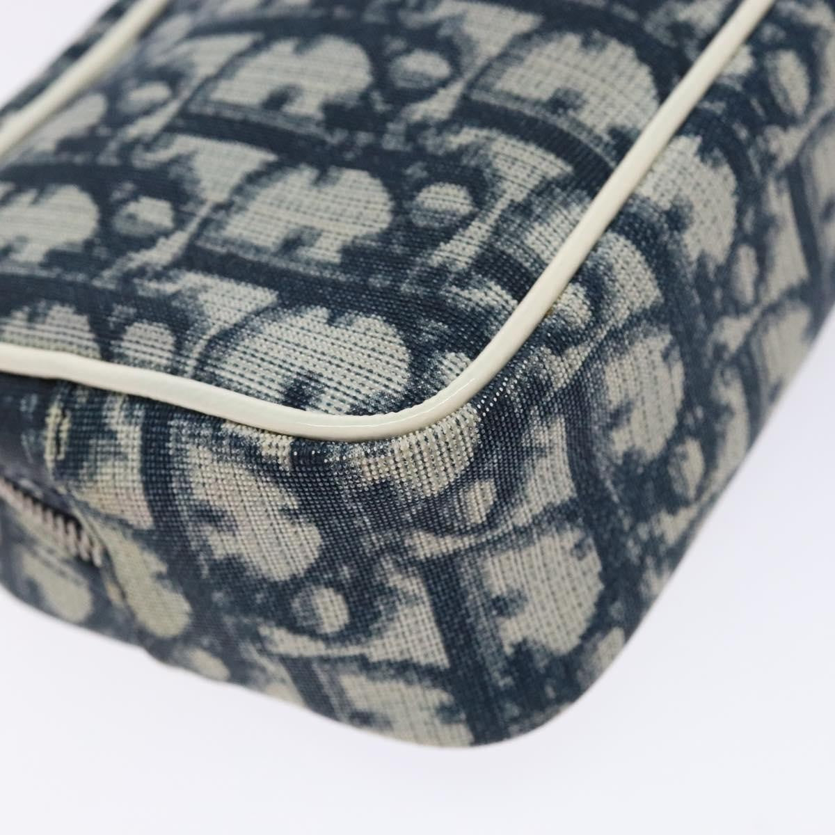 Christian Dior Vintage Trotter Pouch Diorissimo Canvas, NAVY, CANVAS, Clutche & pouche
