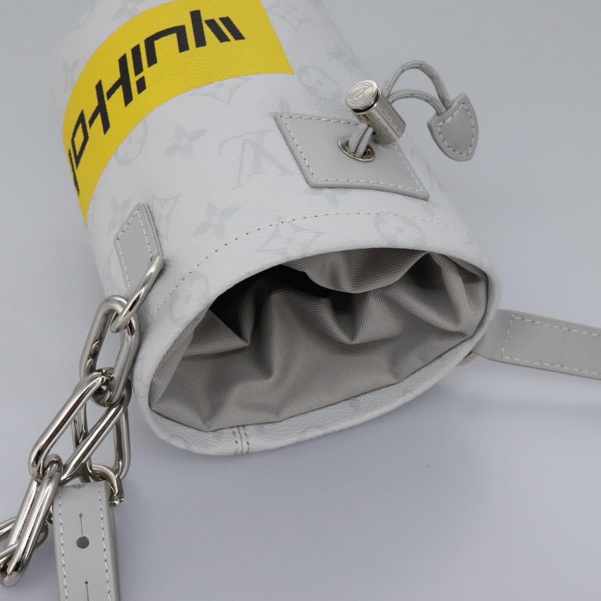 Louis Vuitton Chalk Nano Bag Limited Edition Logo Story Monogram Canvas, Gray, Canvas, Clutch