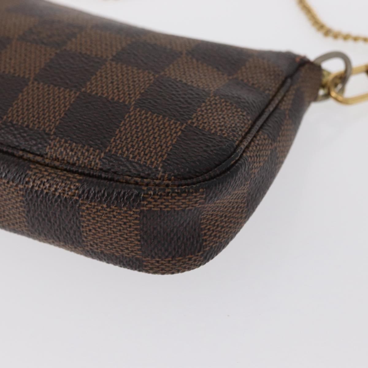 Louis Vuitton Mini pochette accessoires Damier Canvas, BROWN, CANVAS, Clutche & pouche