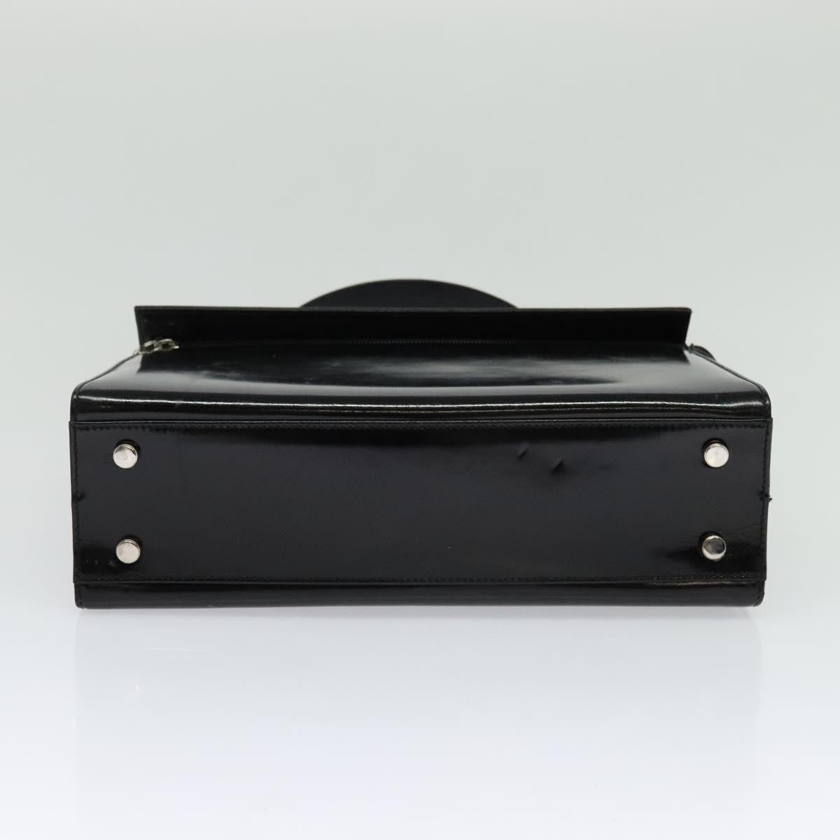 Salvatore Ferragamo Gancini handbag Patent leather, BLACK, PATENT_LEATHER, Handbag