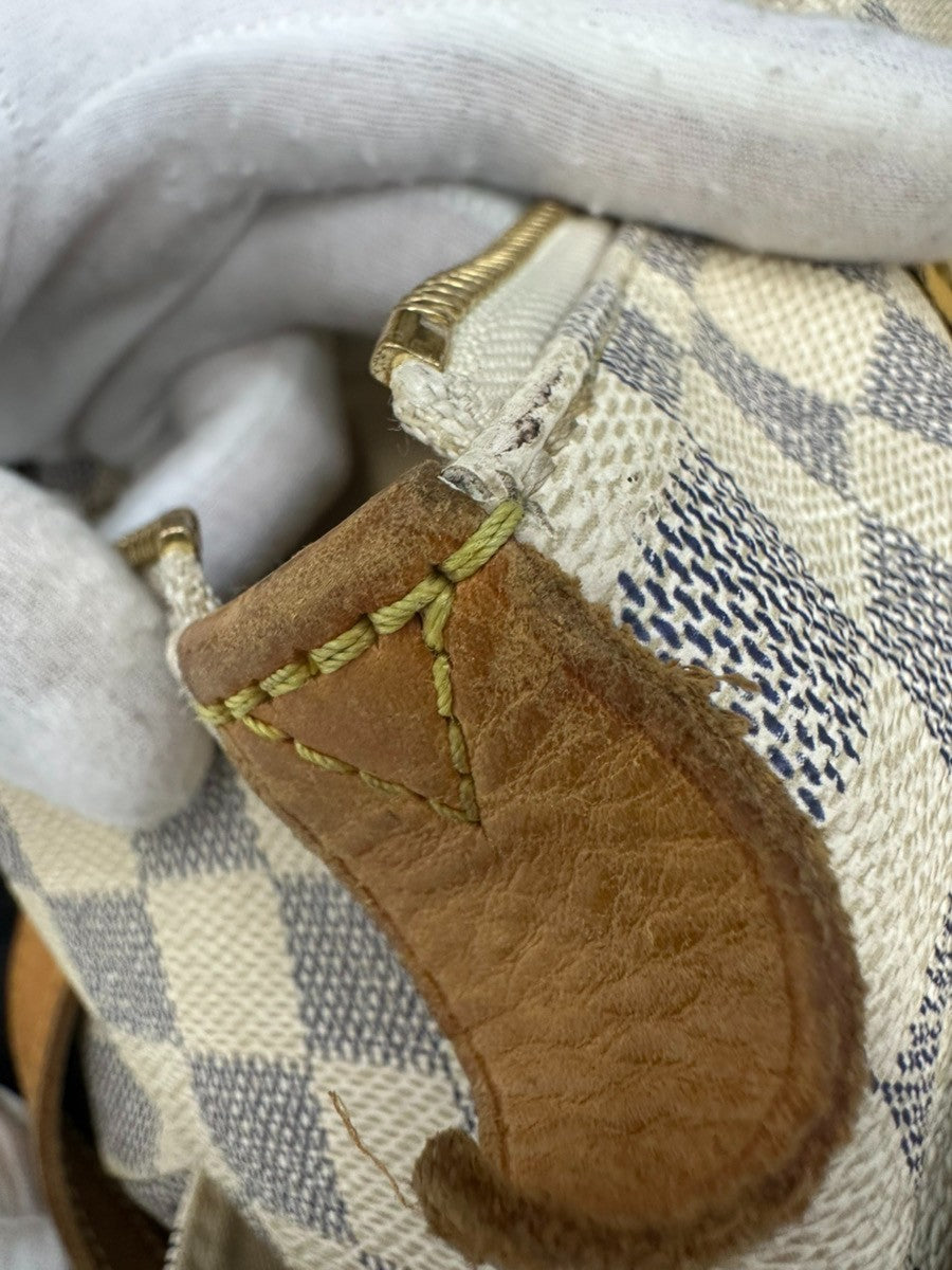 Louis Vuitton Totally Handbag Damier azur, WHITE, CANVAS, Shoulder bag
