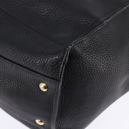 Salvatore Ferragamo Amy Tote Pebbled Leather, BLACK, LEATHER, Tote bag