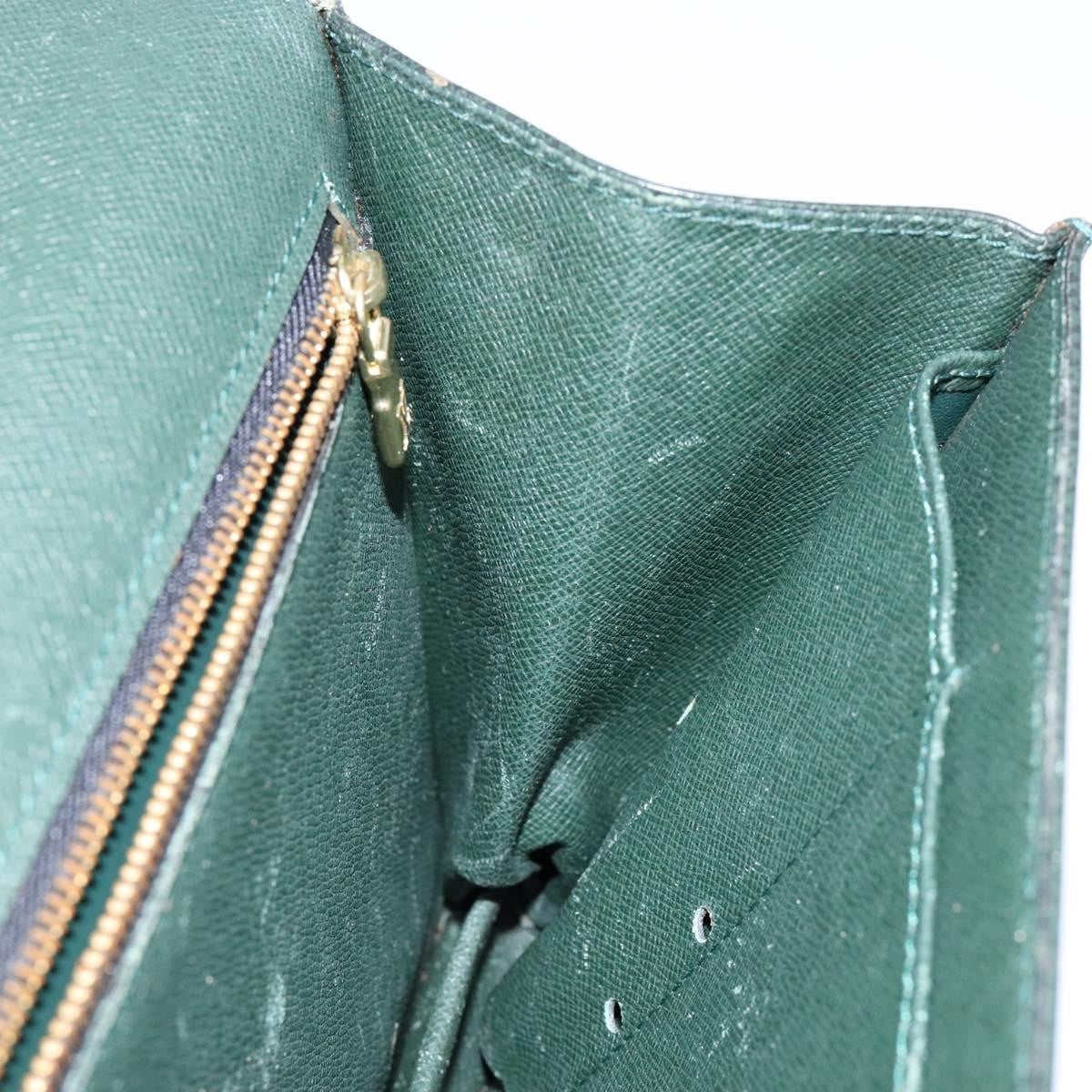Louis Vuitton Kourad Pouch Taiga, GREEN, LEATHER, Clutche & pouche