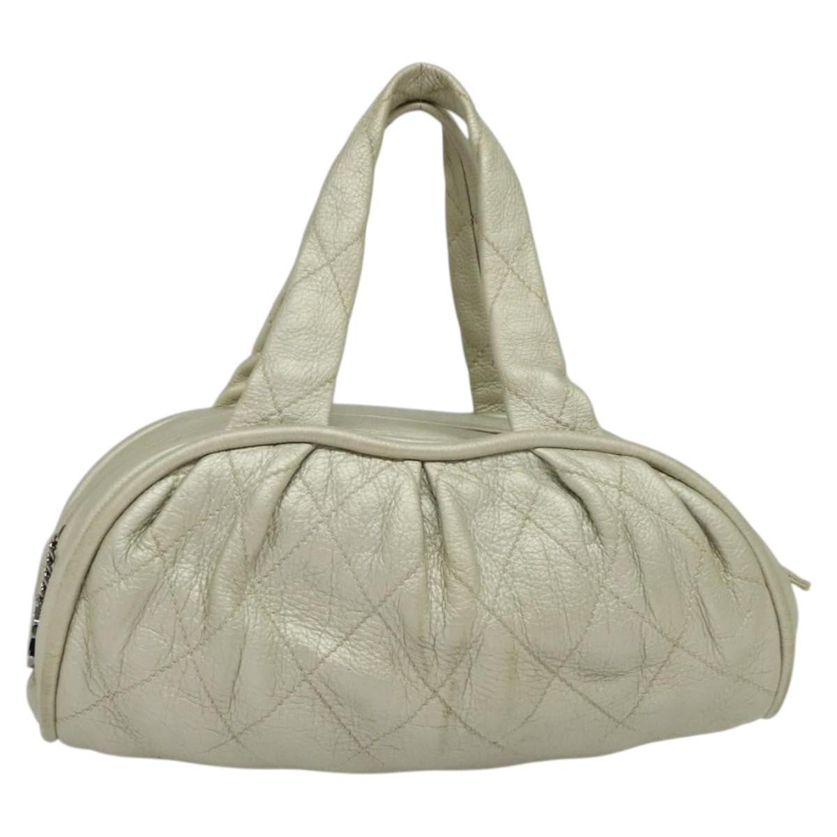 Chanel Le Marais Bowler Bag Quilted Leather, SILVER, LEATHER, Handbag