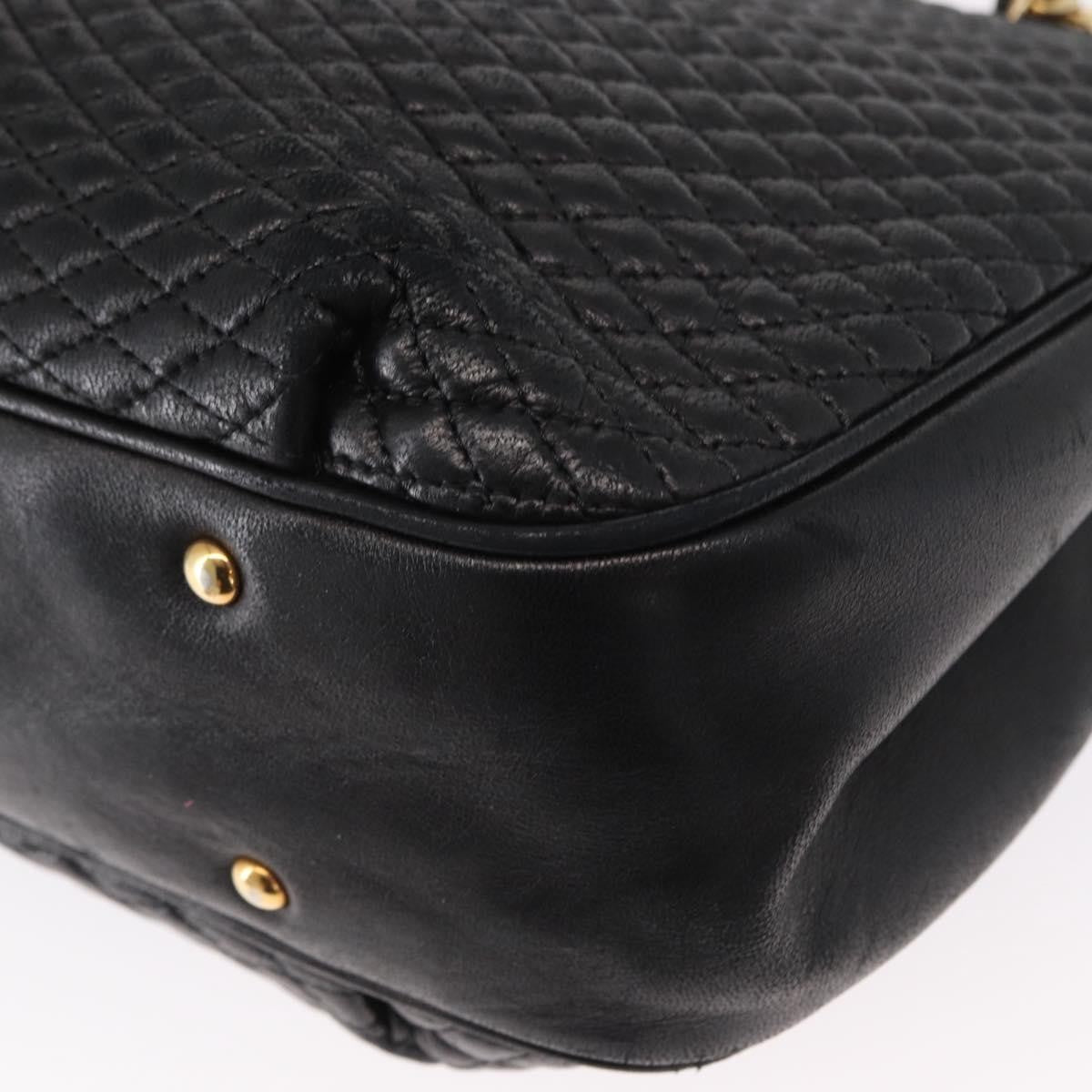 Bally Vintage Chain Shoulder Bag Quilted Leather, Black, Leather, Shoulder Bag