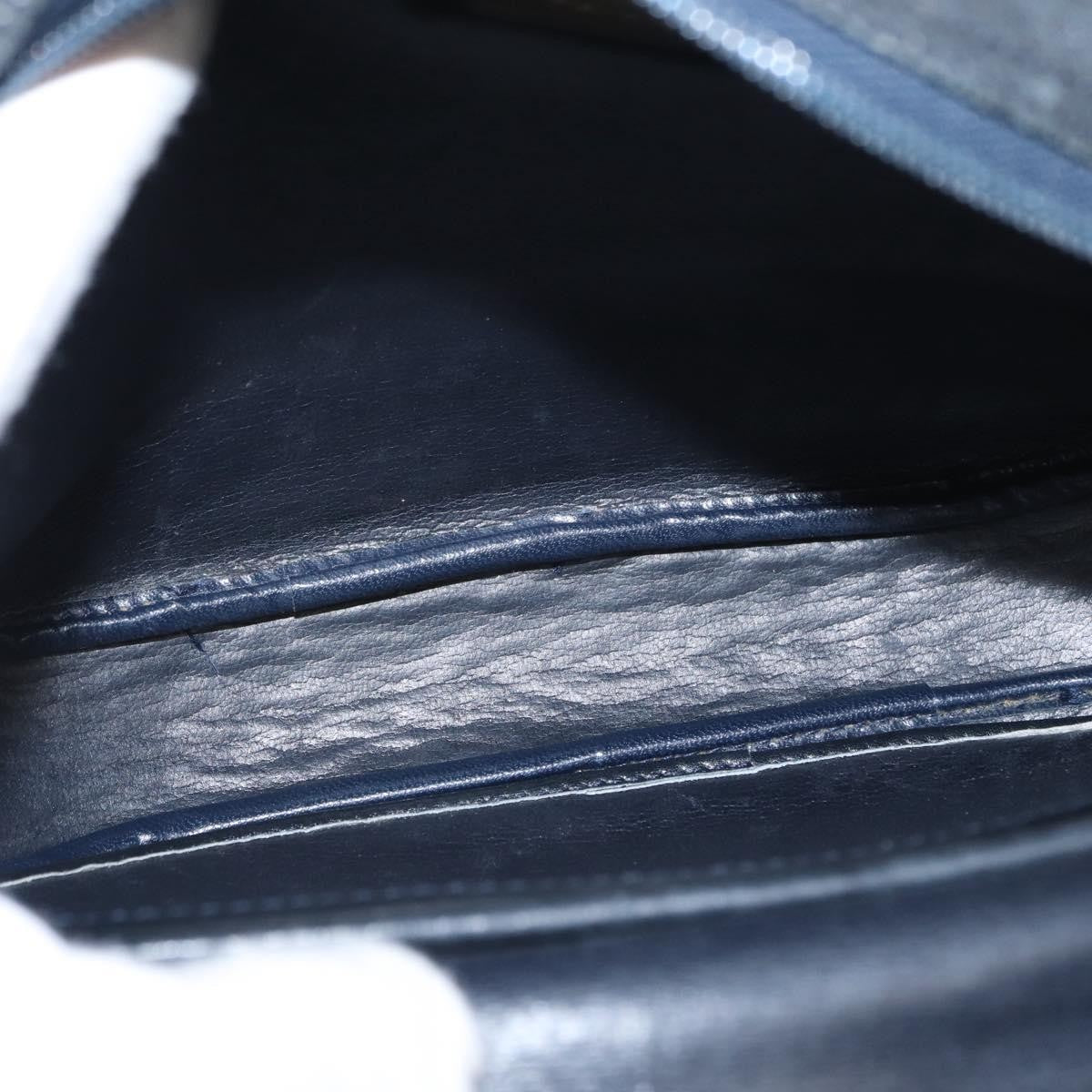 Christian Dior Vintage Shoulder Bag Leather, NAVY, LEATHER, Shoulder bag