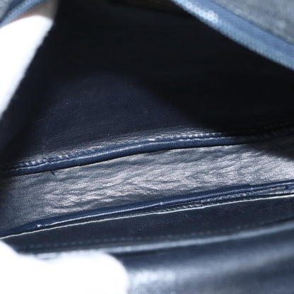 Christian Dior Vintage Shoulder Bag Leather, NAVY, LEATHER, Shoulder bag
