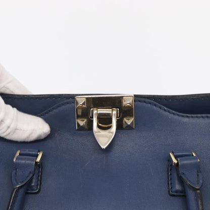 Valentino Garavani Rockstud Tote Rigid Leather, BLUE, LEATHER, Handbag