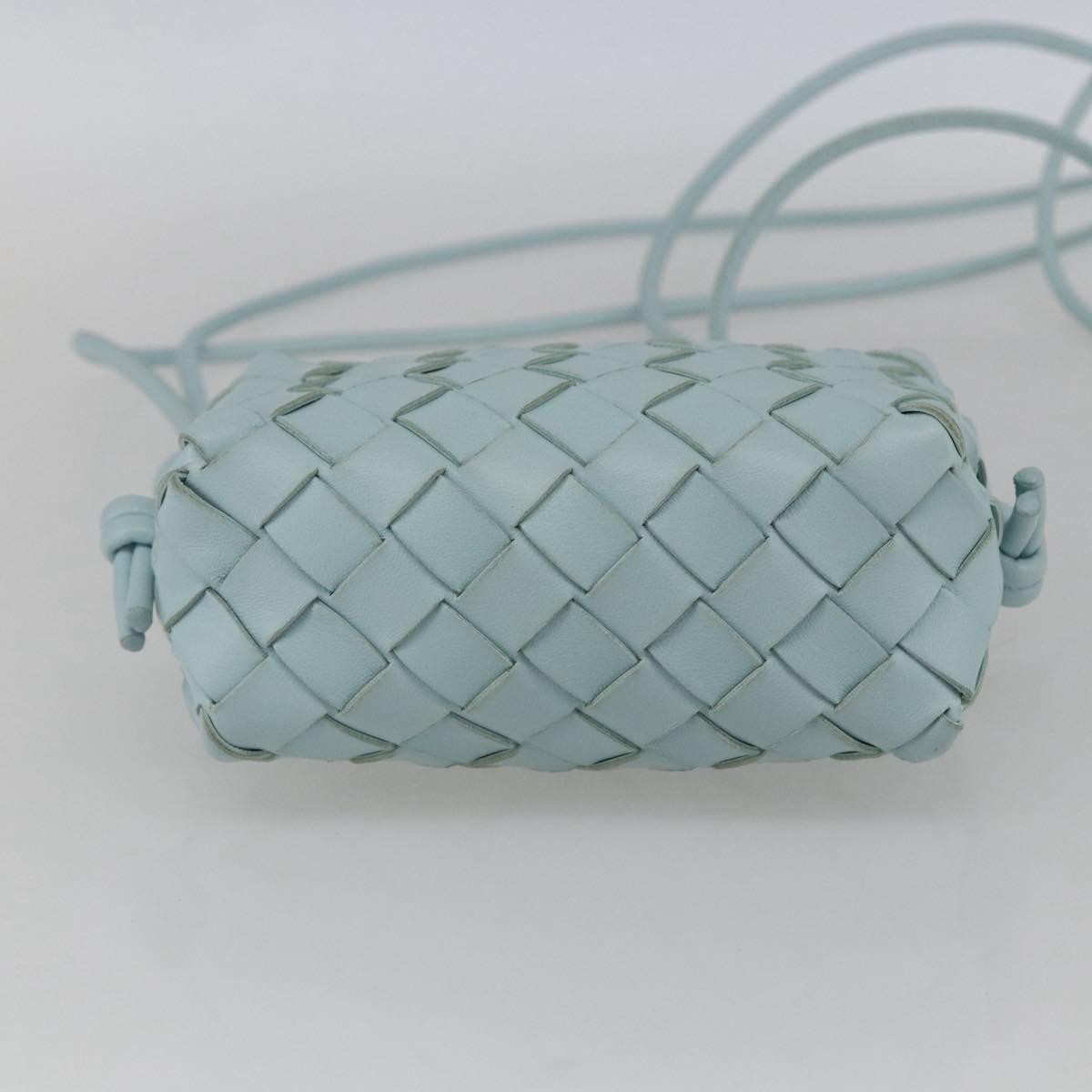 Bottega Veneta Loop Crossbody Bag Intrecciato Nappa, Blue, Leather, Shoulder Bag
