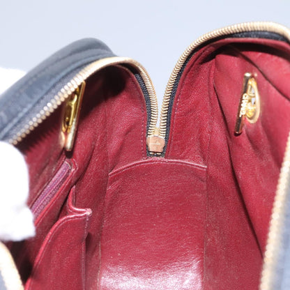 Chanel V Stitch Leather, BLACK, LEATHER, Handbag