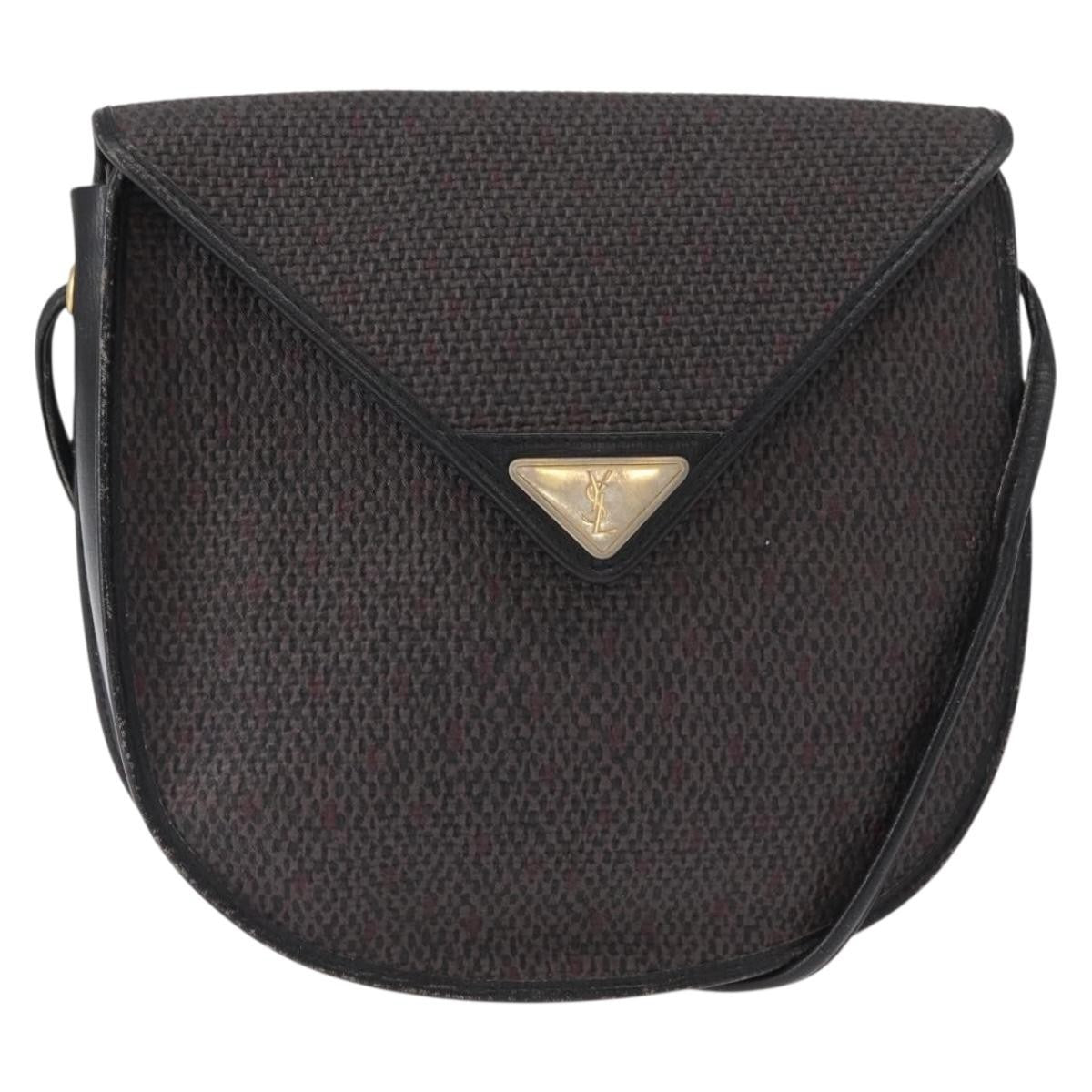 Saint Laurent Vintage Shoulder Bag Canvas, BLACK, CANVAS, Shoulder bag