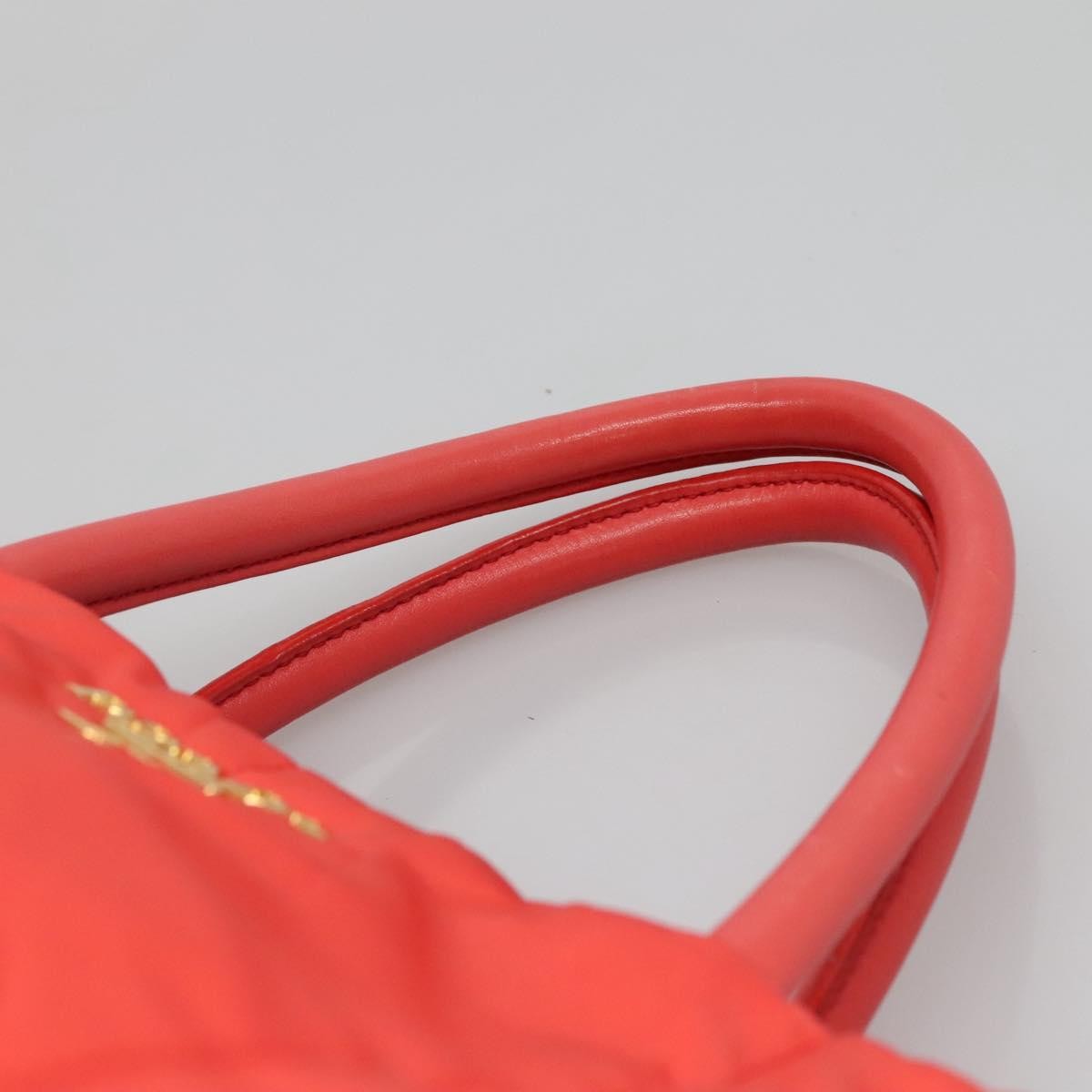 Prada Convertible Tote Quilted Tessuto, ORANGE, NYLON, Handbag