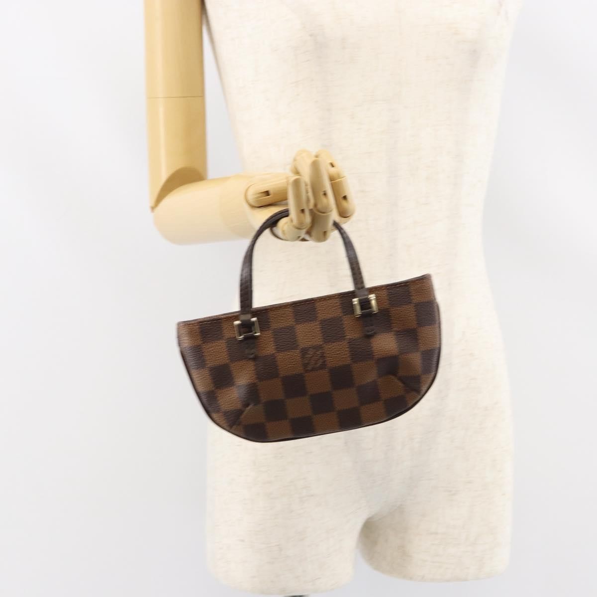 Louis Vuitton Manosque Pochette Damier, BROWN, CANVAS, Clutche & pouche