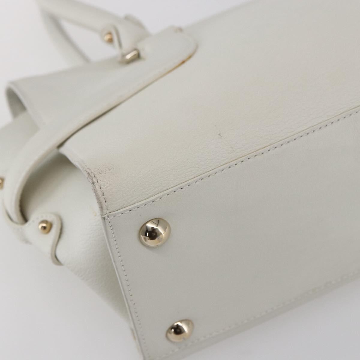 Salvatore Ferragamo Gina Satchel Leather, WHITE, LEATHER, Handbag