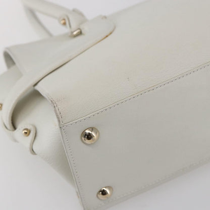 Salvatore Ferragamo Gina Satchel Leather, WHITE, LEATHER, Handbag