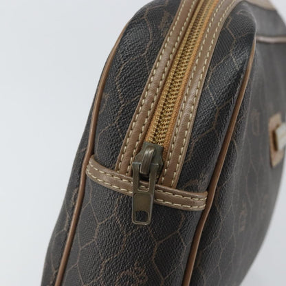 Christian Dior Vintage Honeycomb Zip Pouch Canvas and Leather, BLACK, CANVAS, Clutche & pouche