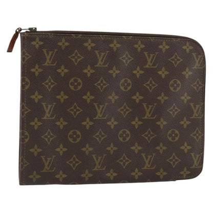 Louis Vuitton Poche Documents Monogram Canvas, BROWN, CANVAS, Clutche & pouche
