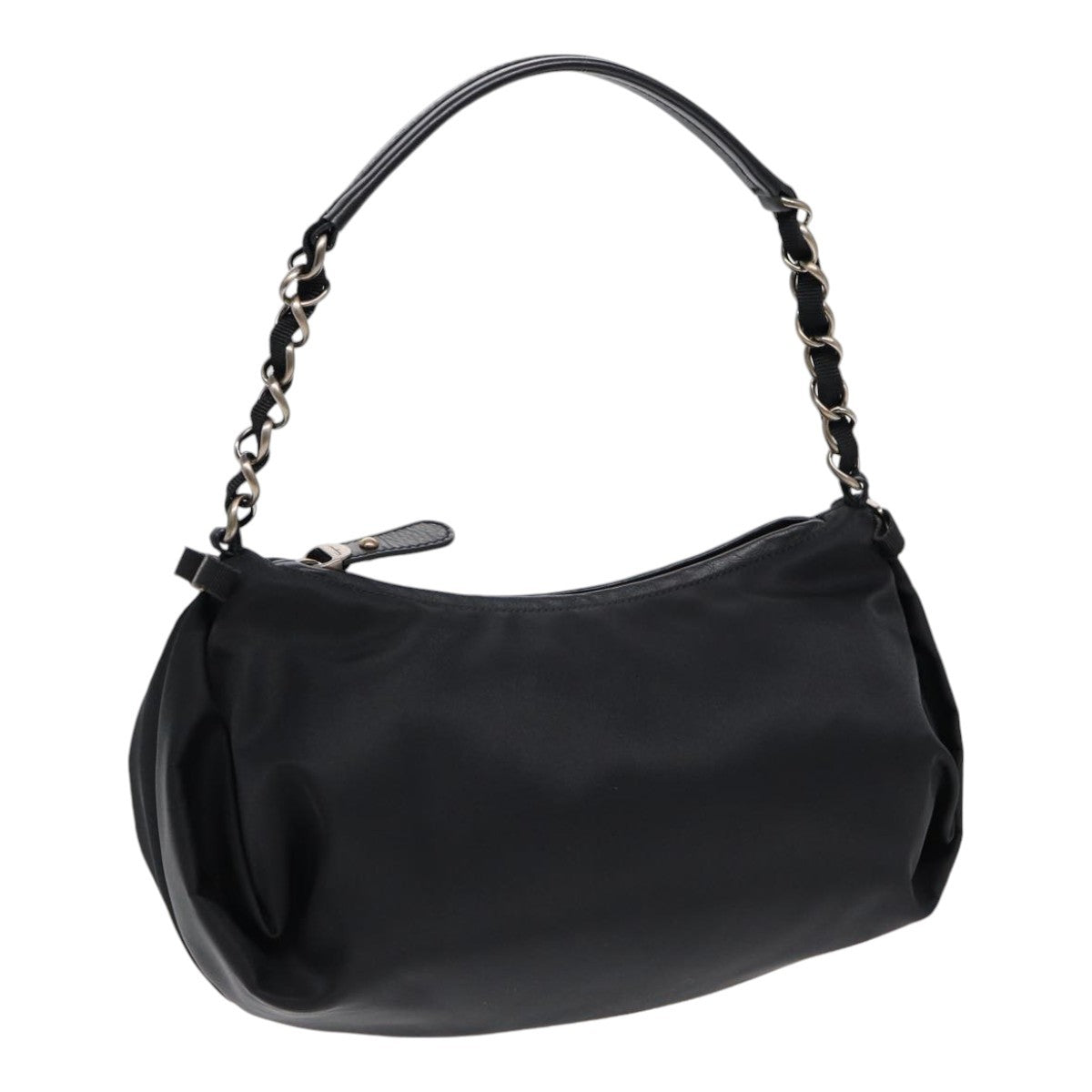Salvatore Ferragamo Vintage Chain Shoulder Bag Nylon, BLACK, NYLON, Shoulder bag