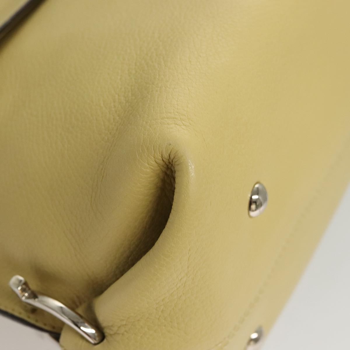 Salvatore Ferragamo Gancini handbag Leather, YELLOW, LEATHER, Handbag