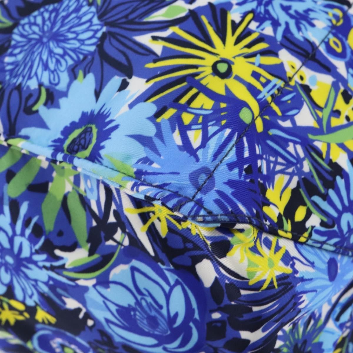 Prada Floreal Tote Printed Tessuto, Blue, Nylon, Tote Bag