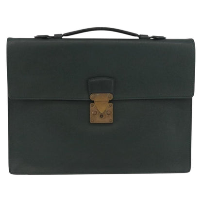 Louis Vuitton Serviette Kourad Briefcase Taiga Leather, Green, Leather, Handbag