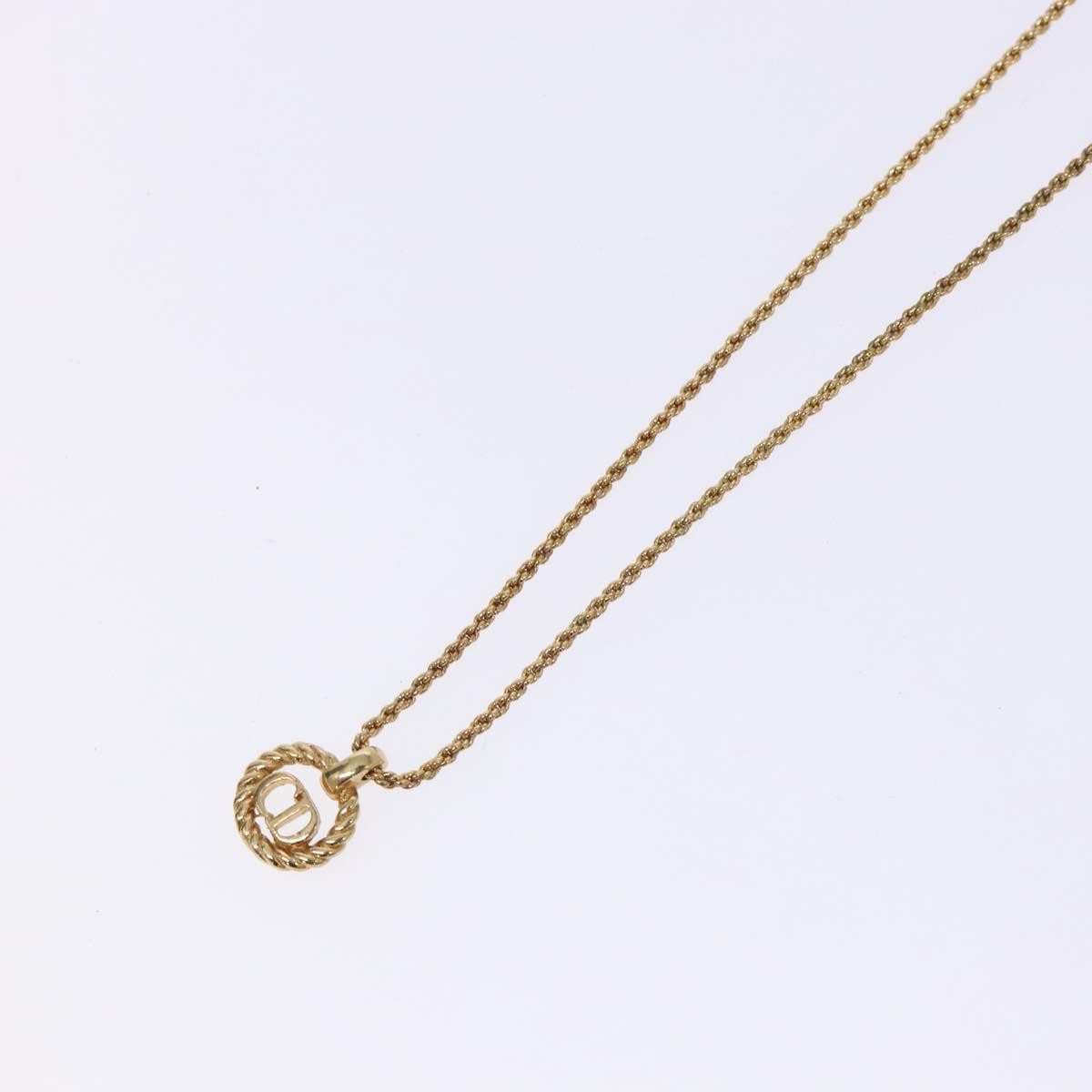 Christian Dior CD Round Pendant Necklace Metal, GOLD, METAL, Necklace