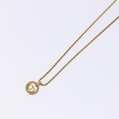 Christian Dior CD Round Pendant Necklace Metal, GOLD, METAL, Necklace