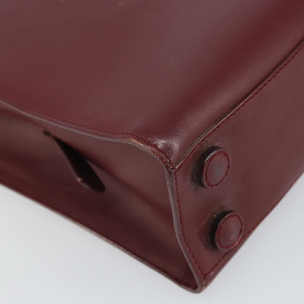 Prada Vintage Handbag Leather, BURGUNDY, LEATHER, Handbag