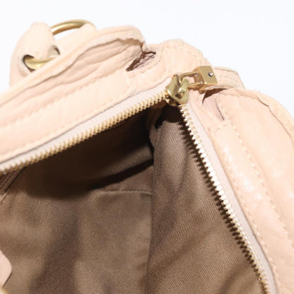 Salvatore Ferragamo Gancini handbag Leather, BEIGE, LEATHER, Handbag