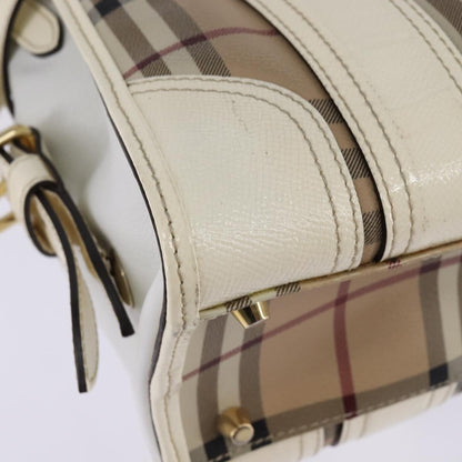 Burberry Minford Satchel Haymarket Coated Canvas, BEIGE, CANVAS, Tote bag