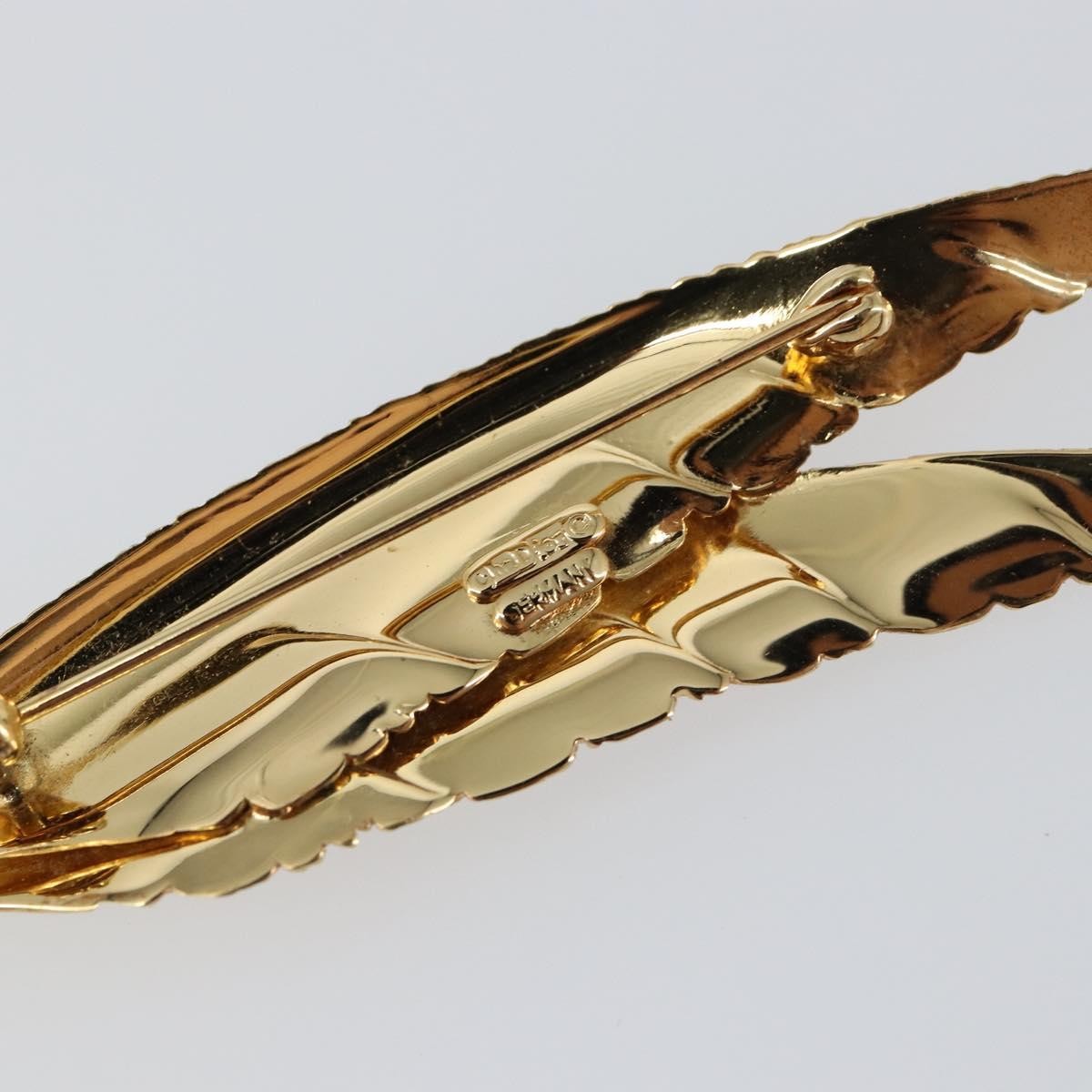 Christian Dior Vintage feather Metal, GOLD, METAL, Brooch