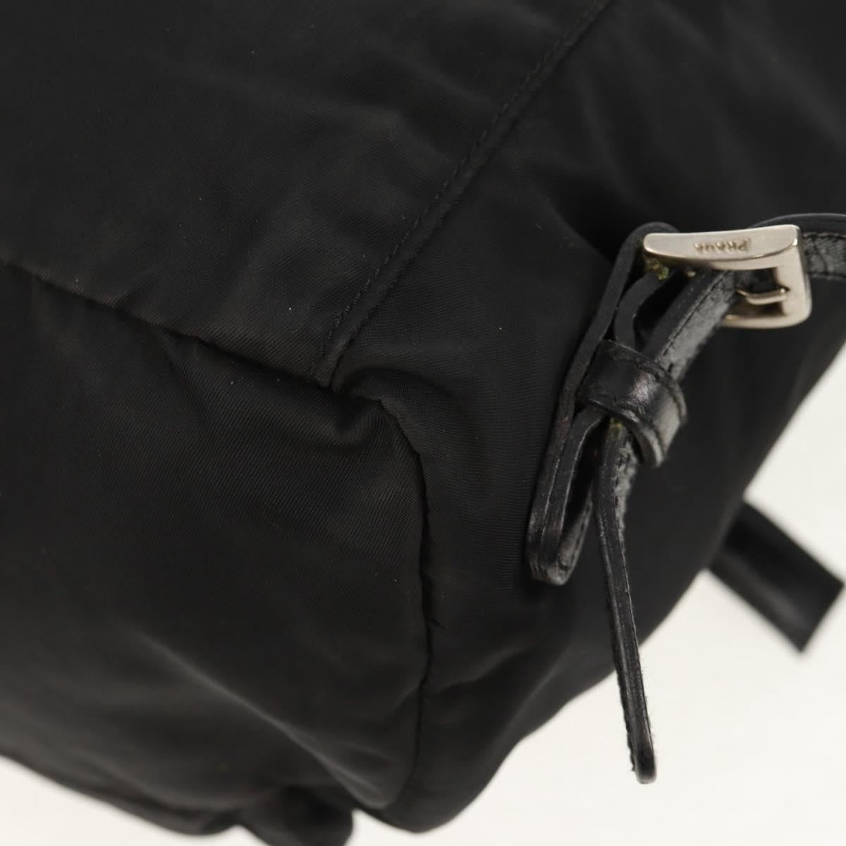 Prada Front Pocket Buckle Backpack Nylon, BLACK, NYLON, Backpack