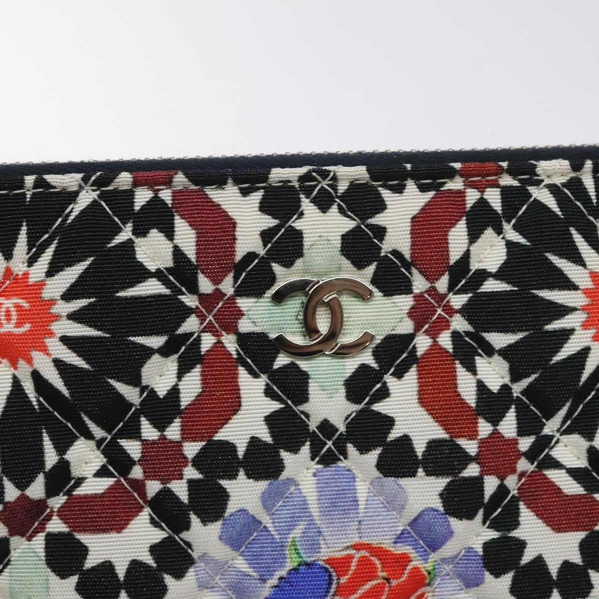 Chanel Dubai O Case Clutch Quilted Printed Nylon, MULTICOLOUR, NYLON, Clutche & pouche