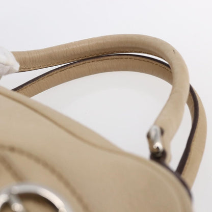 Salvatore Ferragamo Gancini handbag Leather, BEIGE, LEATHER, Shoulder bag