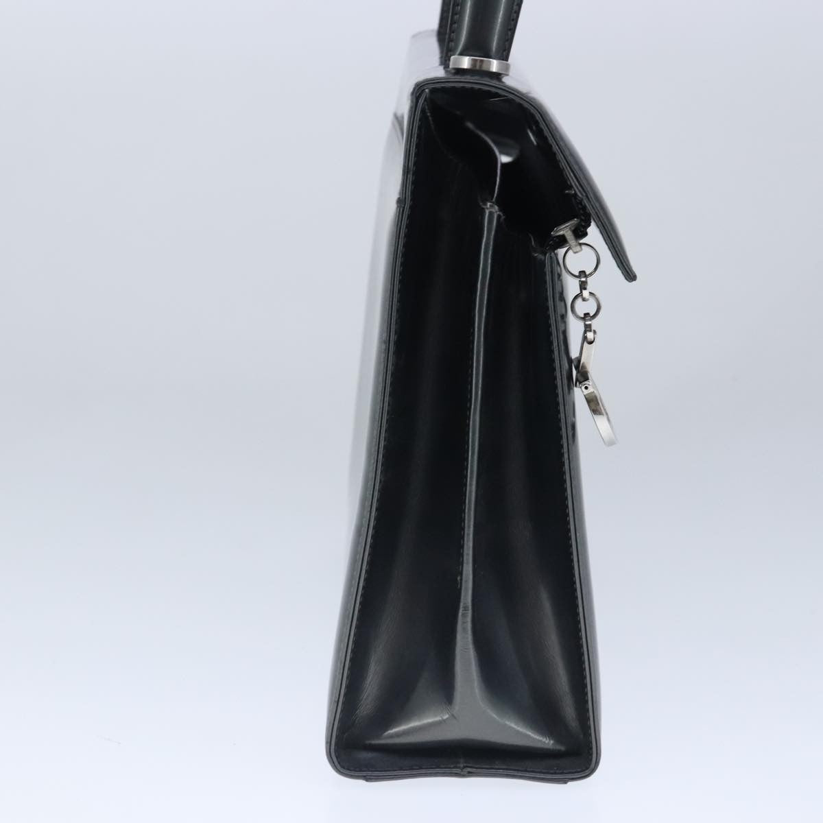 Salvatore Ferragamo Gancini handbag Leather, BLACK, LEATHER, Handbag