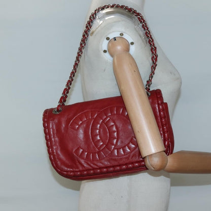 Chanel Timeless CC Flap Bag Leather, RED, LEATHER, Shoulder bag