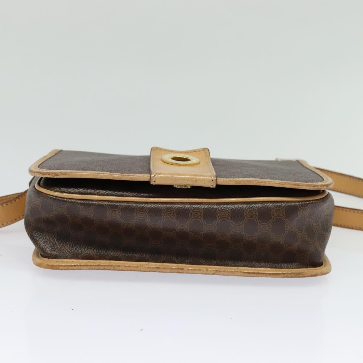 Celine Macadam Shoulder Bag PVC Leather, BROWN, CANVAS, Shoulder bag