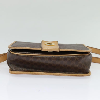 Celine Macadam Shoulder Bag PVC Leather, BROWN, CANVAS, Shoulder bag