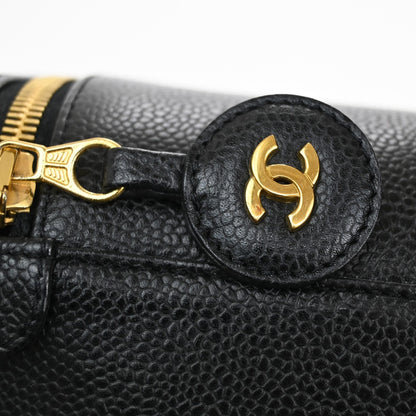 Chanel Vintage Timeless Vanity Case Caviar, BLACK, LEATHER, Handbag