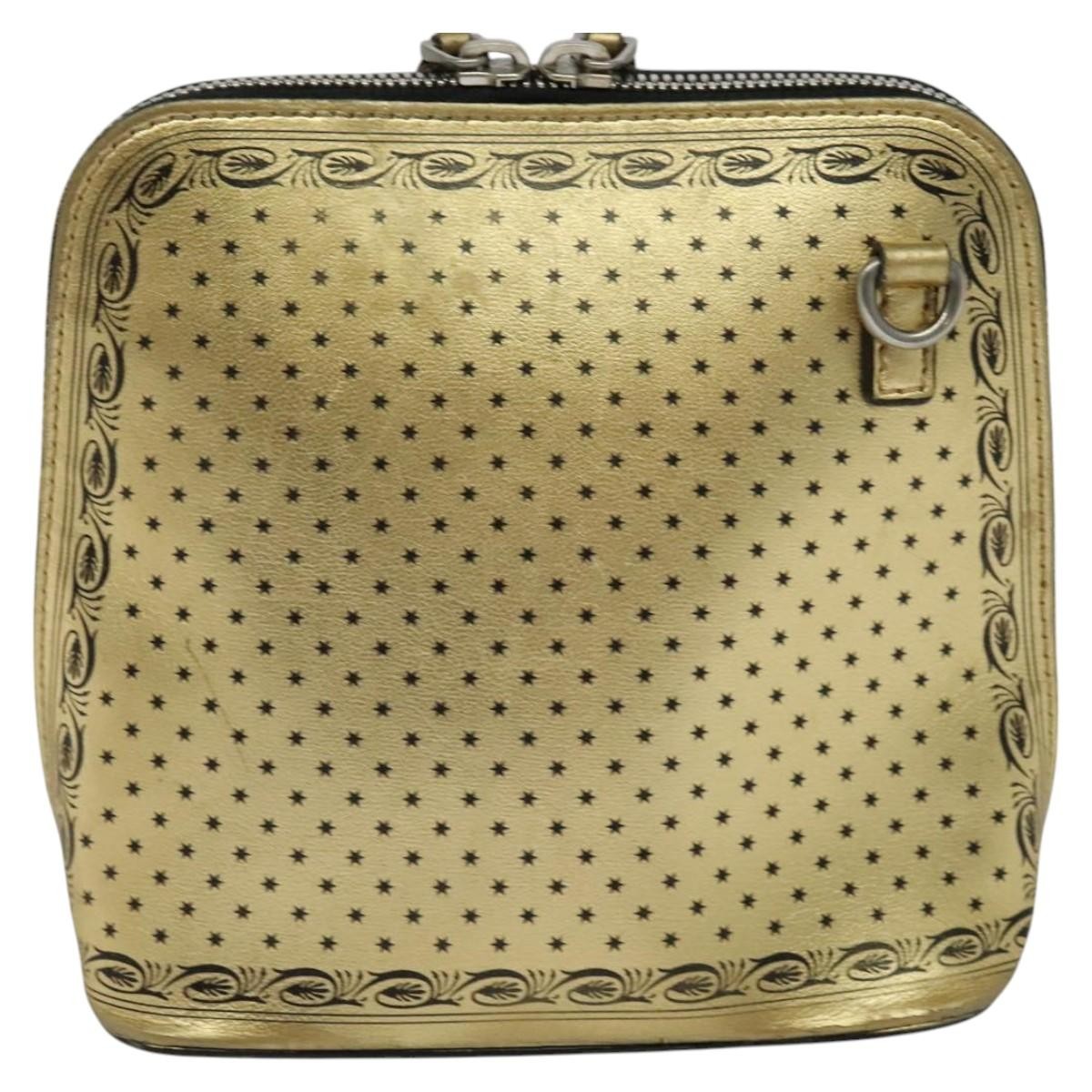 Gucci Dome Crossbody Bag Limited Edition Printed Leather, GOLD, LEATHER, Shoulder bag