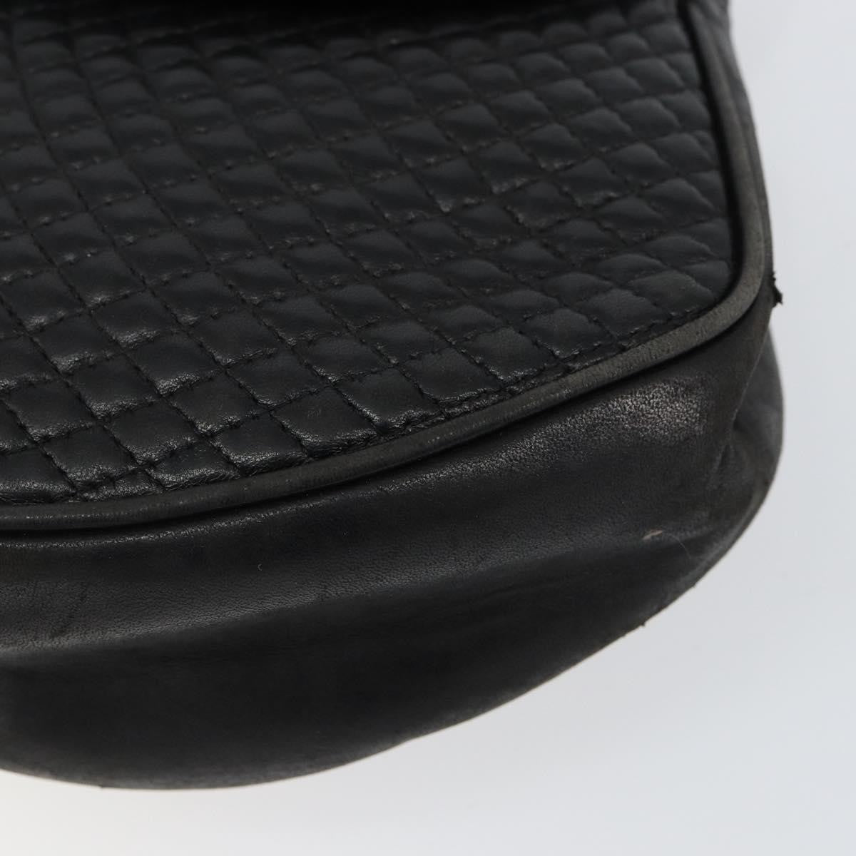 Bally Vintage Handbag Quilted Leather, BLACK, LEATHER, Handbag