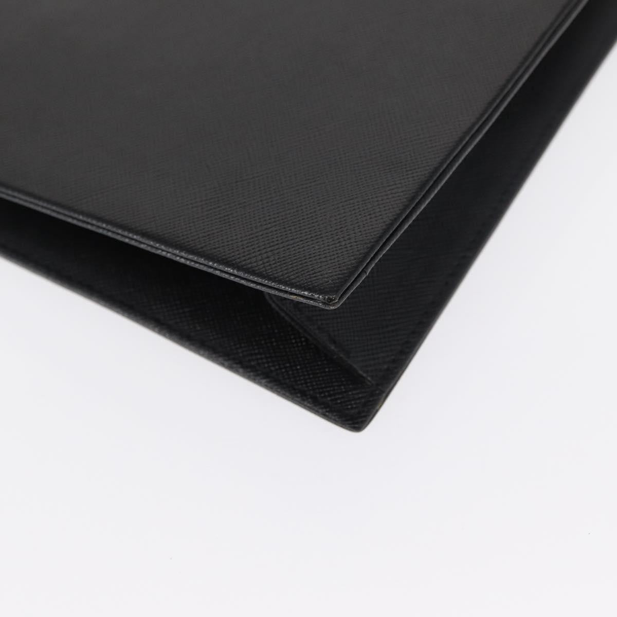 Saint Laurent Vintage Pouch Leather, BLACK, LEATHER, Clutche & pouche