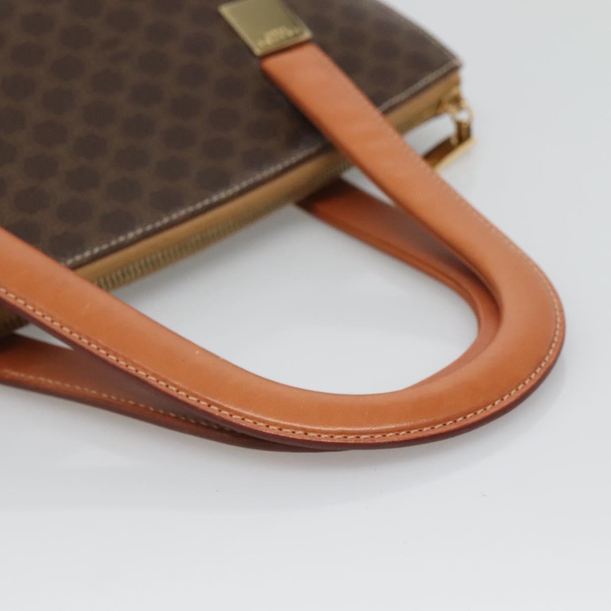 Celine Macadam Handbag Macadam with leather, BROWN, CANVAS, Handbag