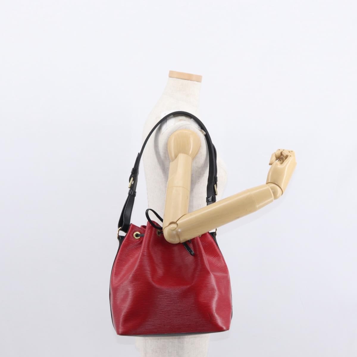 Louis Vuitton Bicolor Petit Noe Handbag Epi Leather, BLACK, LEATHER, Shoulder bag